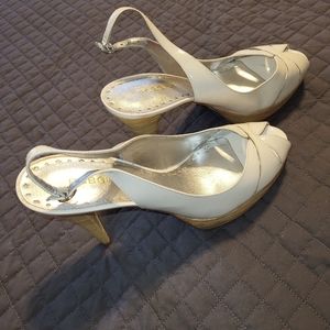 BCBGirls White Patent /Bambou Size 10